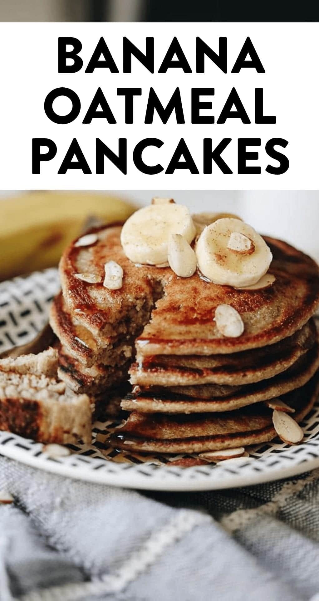 Breakfast has never tasted so good with these banana oatmeal pancakes. Easy clean up too because you can make them in your blender! #blenderpancakes #bananaoatmealpancakes #pancakes