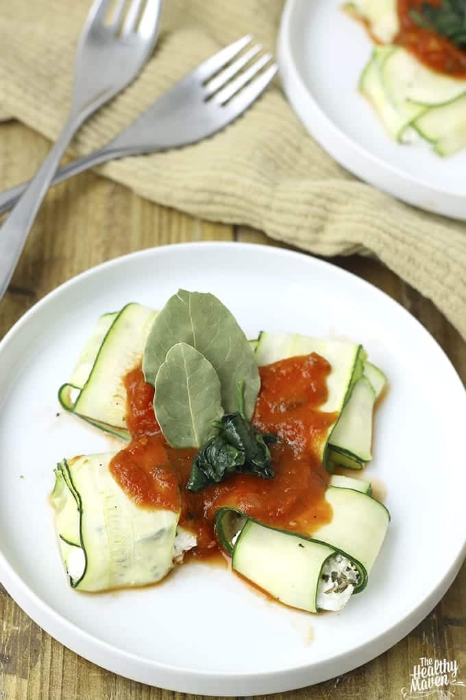 Spinach And Ricotta Stuffed Zucchini Ravioli The Healthy Maven