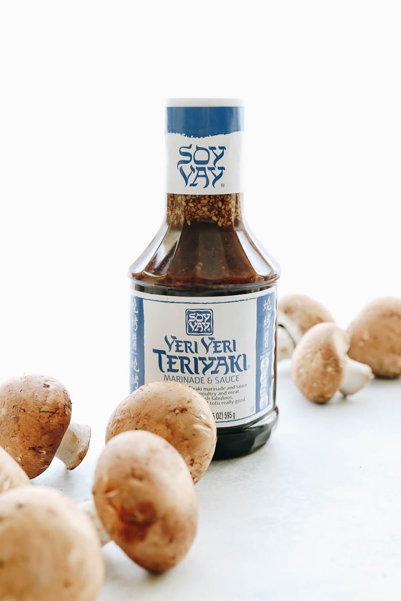 Use this Veri Veri Teriyaki Sauce to whip up these vegan mushroom teriyaki tacos for dinner tonight!