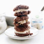 Homemade Vegan Vanilla Bean Double Chocolate Ice Cream cookies #vegan #cookies #icecream