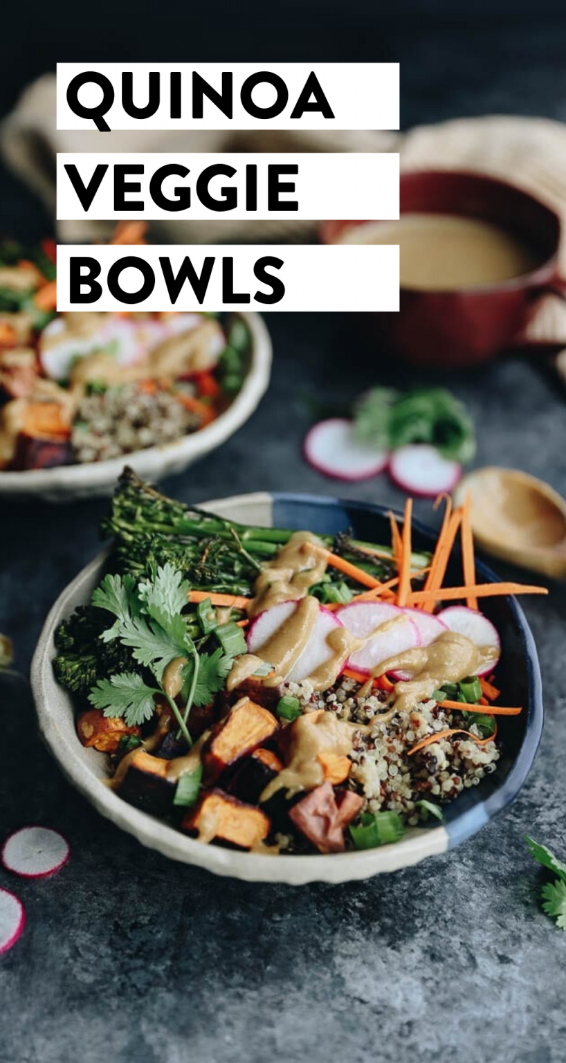 Quinoa Veggie Bowls with Miso Sesame Dressing The Healthy Maven