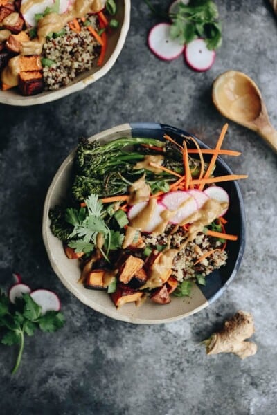 Quinoa Bowl Recipe w Miso Sesame Dressing -The Healthy Maven