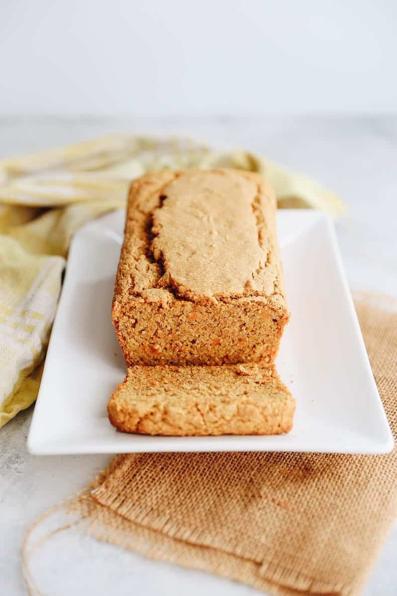 A sweet and savory snack or side, this Sweet Potato Cornbread will easily become a staple this holiday season. This fall dish has the earthiness of cornmeal mixed with the sweetness of sweet potato for a moist and delicious loaf. #sweetpotato #cornbread #healthy