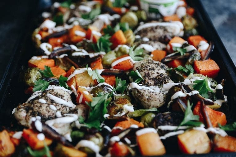 Sheet Pan Za'atar Chicken with Roasted Vegetables all made on a single pan with limited prep work!