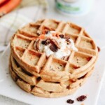 Healthy Carrot Cake Waffles for a sweet treat when you wake up! #healthy #waffles