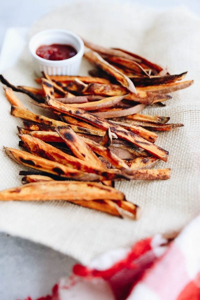 How to Make CRISPY Sweet Potato Fries [In the Oven] The Healthy Maven