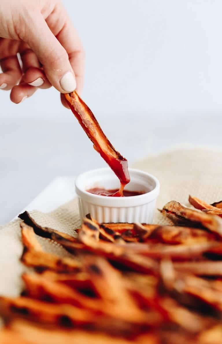 How to Make CRISPY Sweet Potato Fries [In the Oven] The Healthy Maven