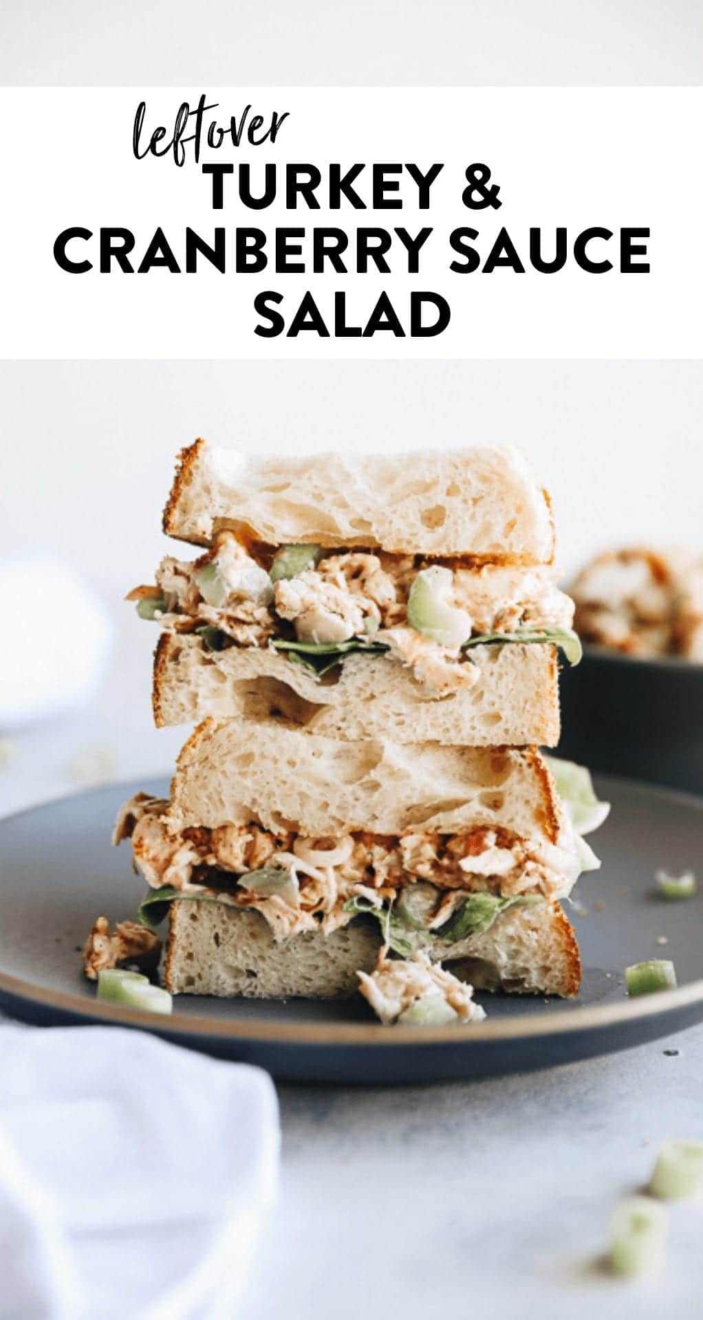 Sobras de ensalada de aderezo de pavo y arándanos
