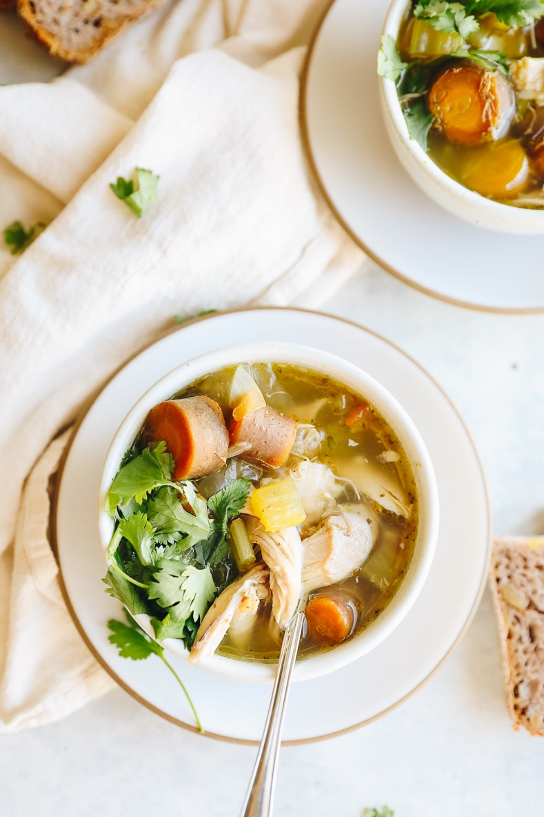 Turkey Barley Soup using Leftover Turkey Carcass - EverydayMaven™