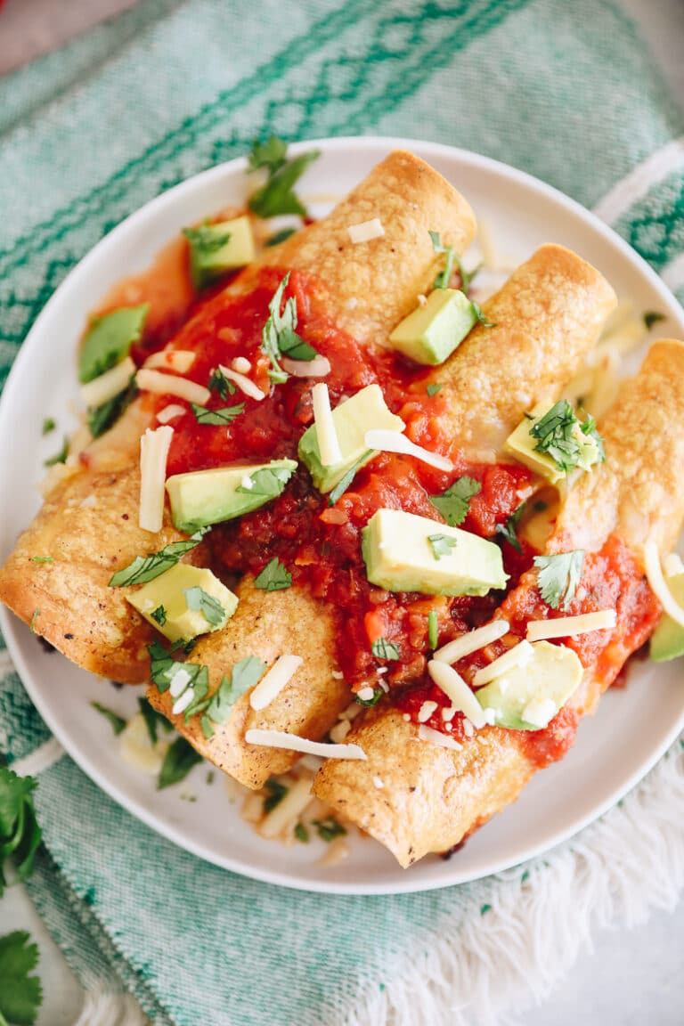 Instant Pot Chicken Taquitos [Baked not Fried!] The Healthy Maven