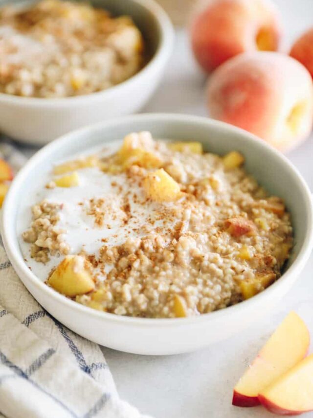 Instant Pot Steel Cut Oats with Peaches The Healthy Maven