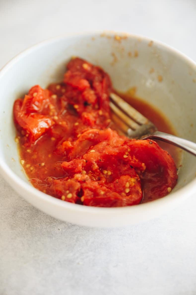 Macerated roasted tomatoes