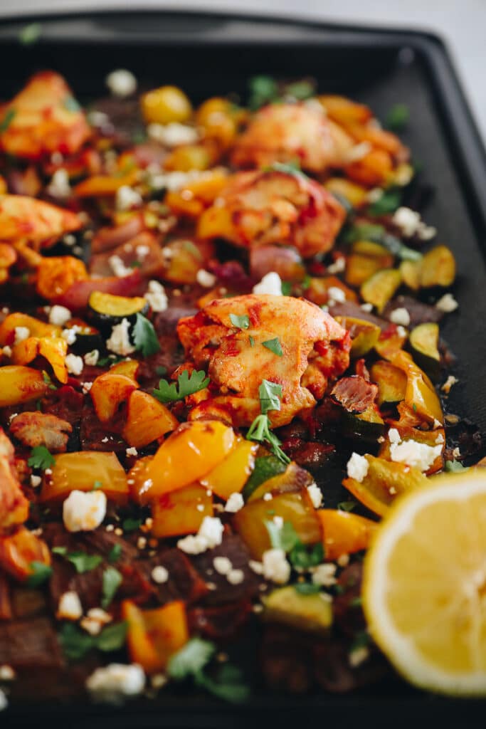 SheetPan Harissa Chicken The Healthy Maven