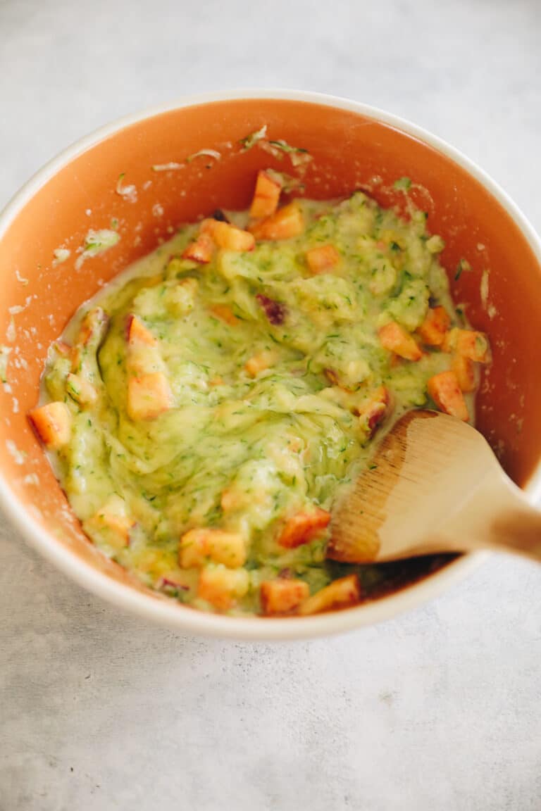 Spiced Peach and Zucchini Baked Oatmeal Bars The Healthy Maven