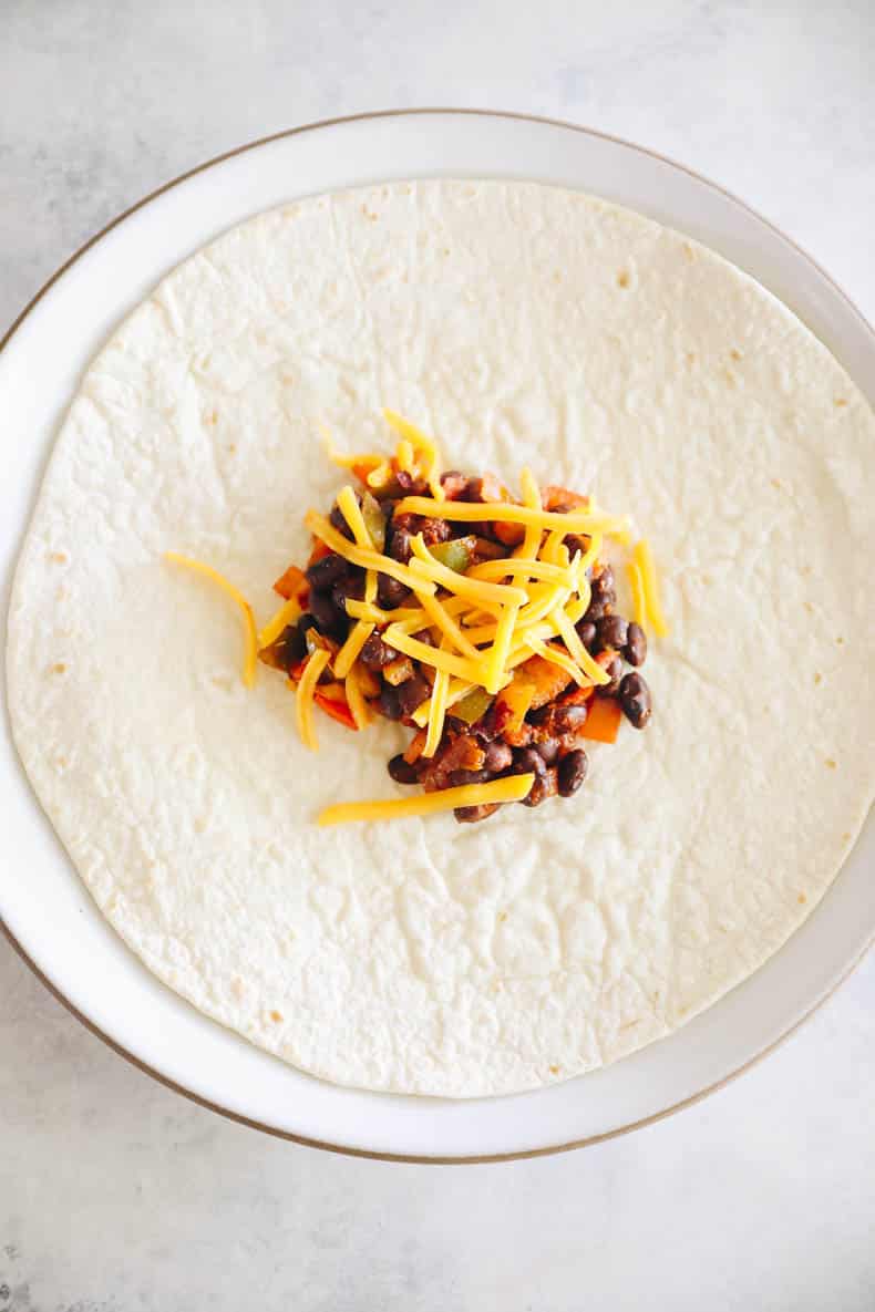 stuffed tortillas for black bean enchiladas