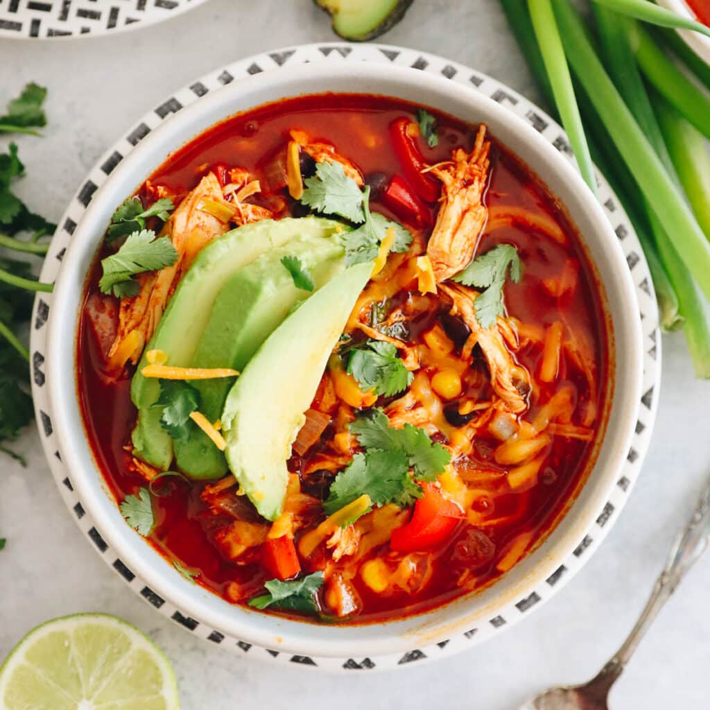 Chicken Enchilada Soup Recipe The Healthy Maven