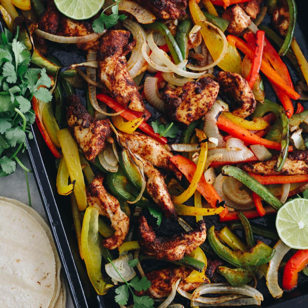 Easy Sheet Pan Chicken Fajitas - The Healthy Maven