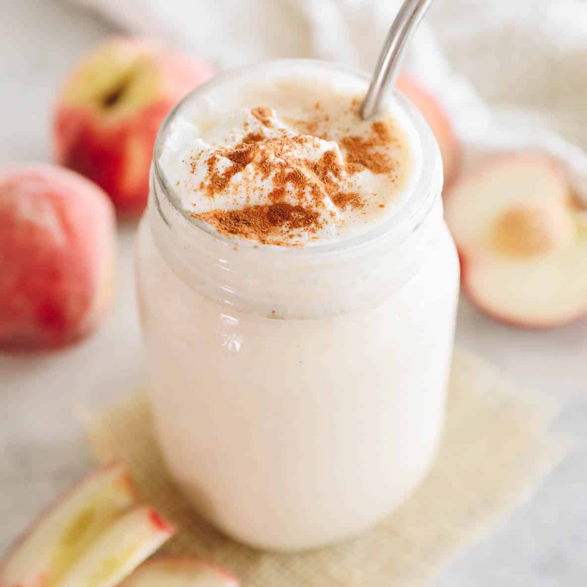 Creamy Peach Smoothie The Healthy Maven