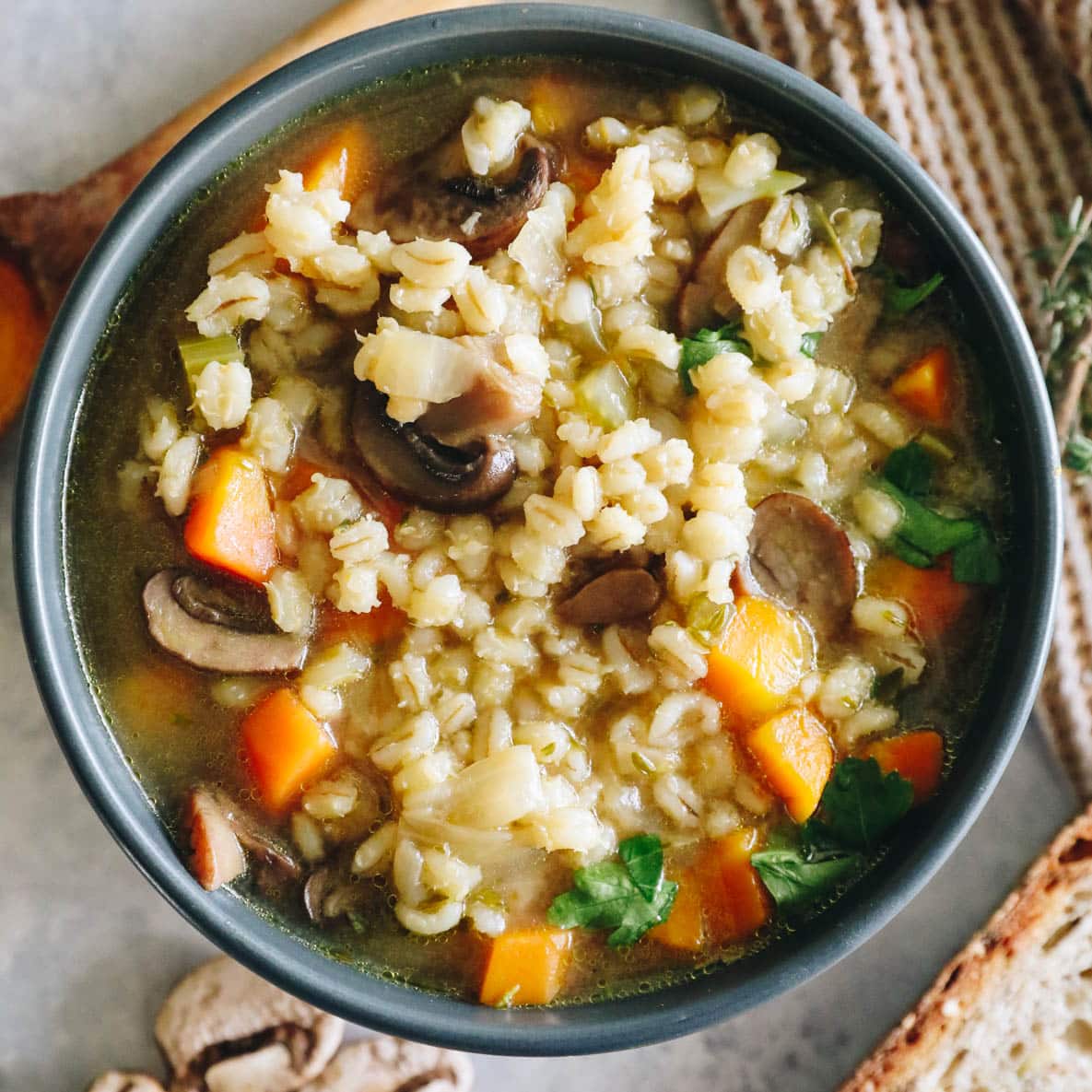 Easy Mushroom Barley Soup Recipe - The Healthy Maven