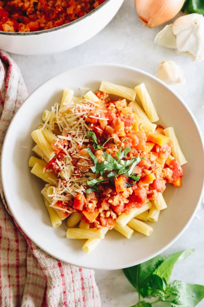 Turkey Rigatoni Best-Ever Turkey Bolognese - The Healthy Maven
