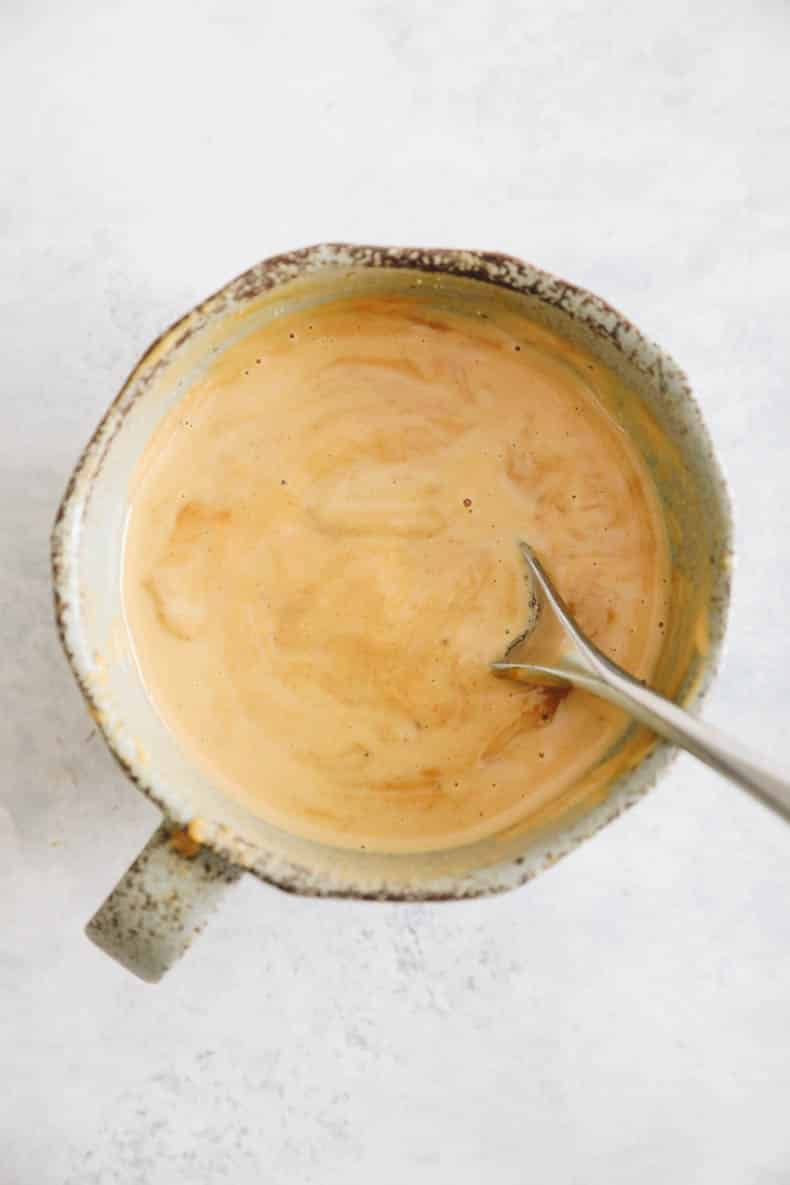 peanut sauce in a small bowl.