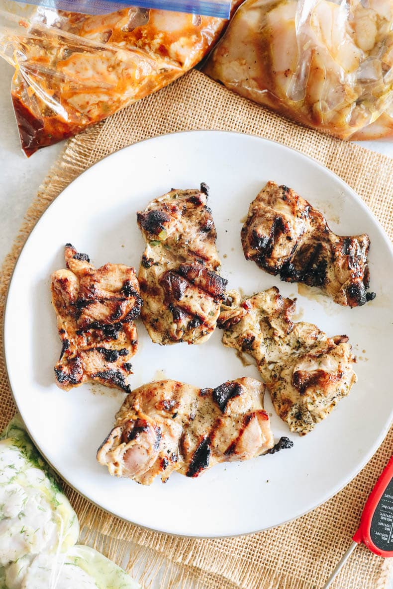 grilled chicken thighs on a plate