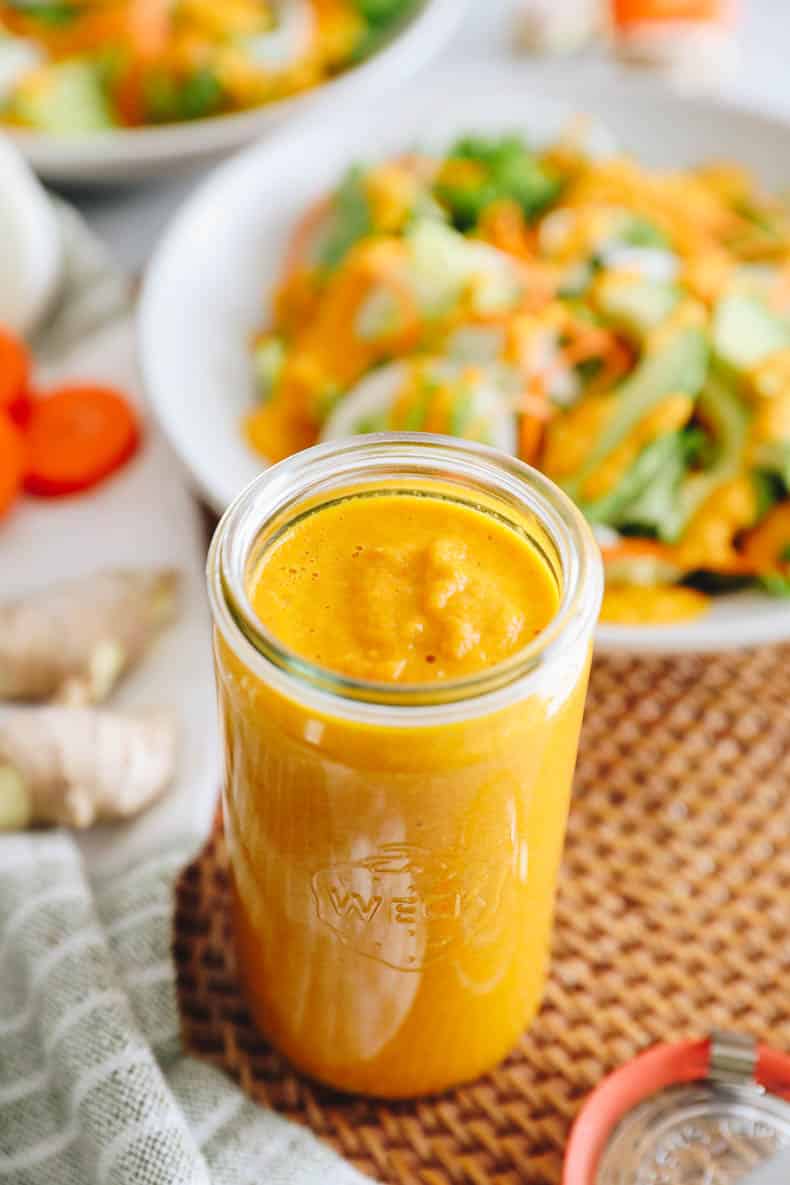 hibachi-style Japanese ginger dressing in a glass jar.
