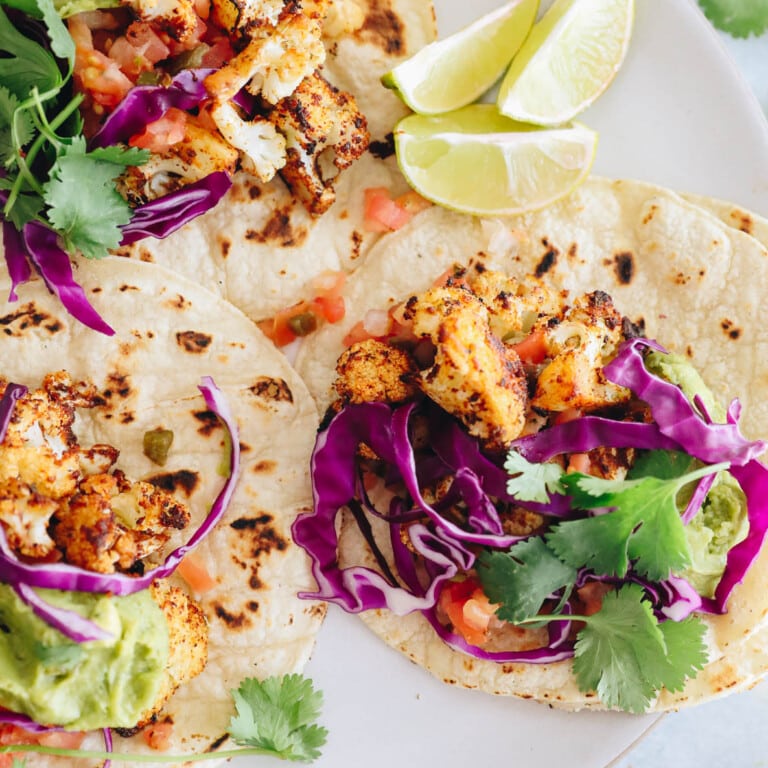 Roasted Eggplant Tacos [vegan option] The Healthy Maven