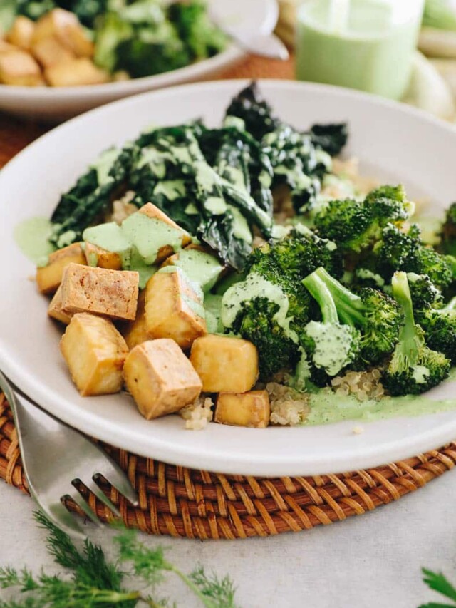 🌿💚 Easy & Fresh Green Goddess Tofu Bowls 💚🌿
